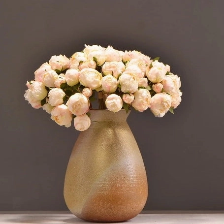Peony 9 Heads Artificial Silk Flower Bunch PEONY004-006