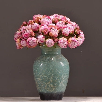 Peony 9 Heads Artificial Silk Flower Bunch PEONY004-006