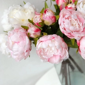 Peony Artificial Silk Flowers Stem Small Bunch PEONY012 pink,dried artificial flower