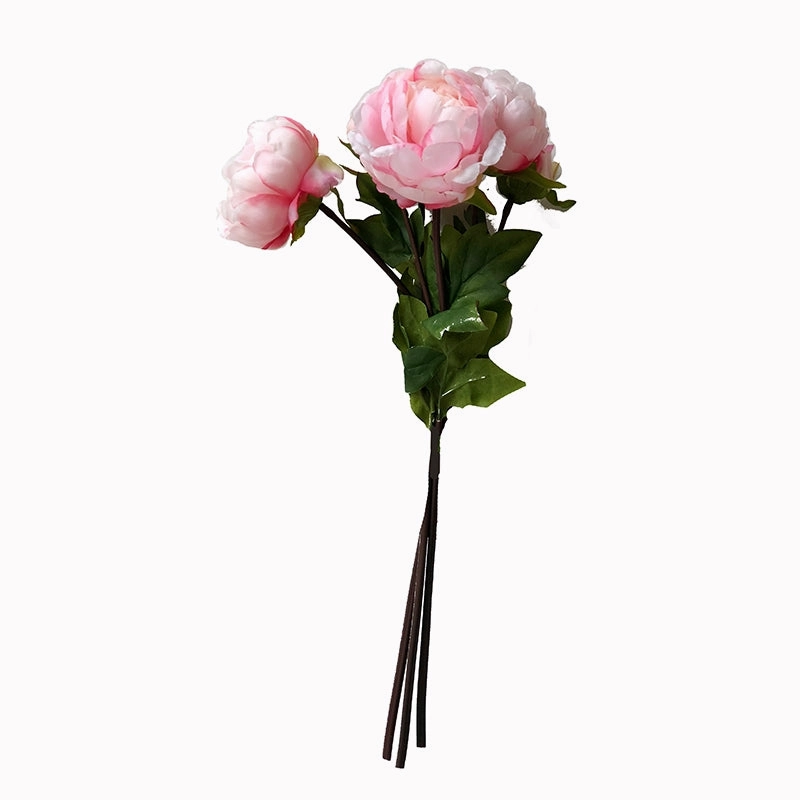 Peony Artificial Silk Flowers Stem Small Bunch PEONY012 pink