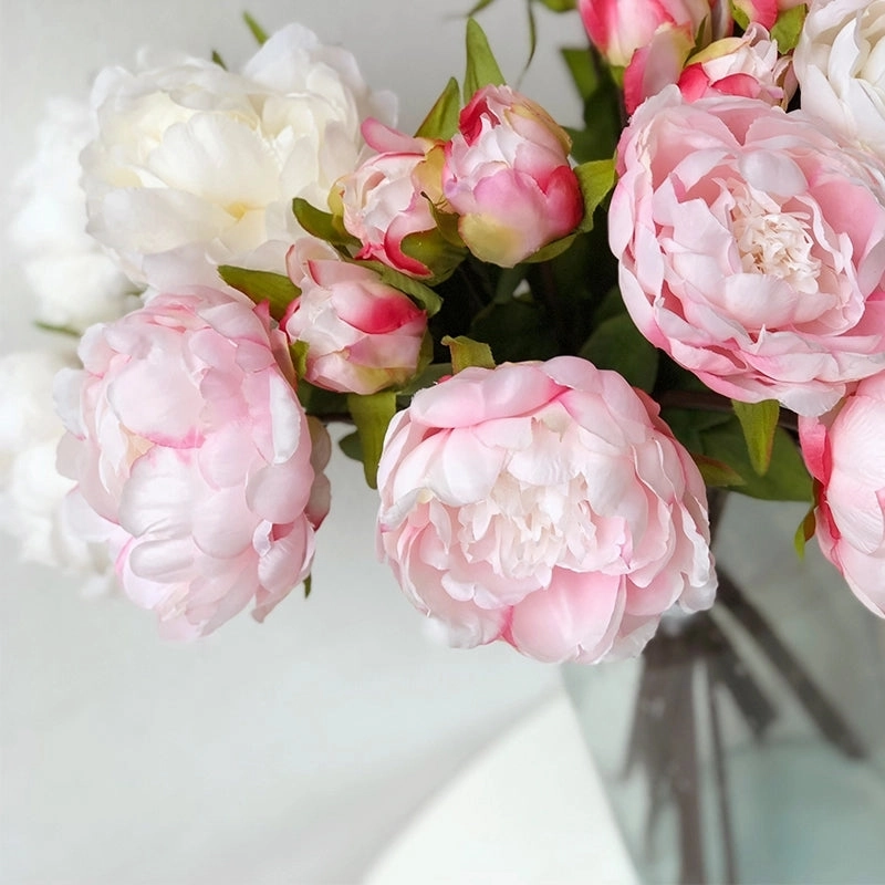 Peony Artificial Silk Flowers Stem Small Bunch PEONY012 pink,dried artificial flower