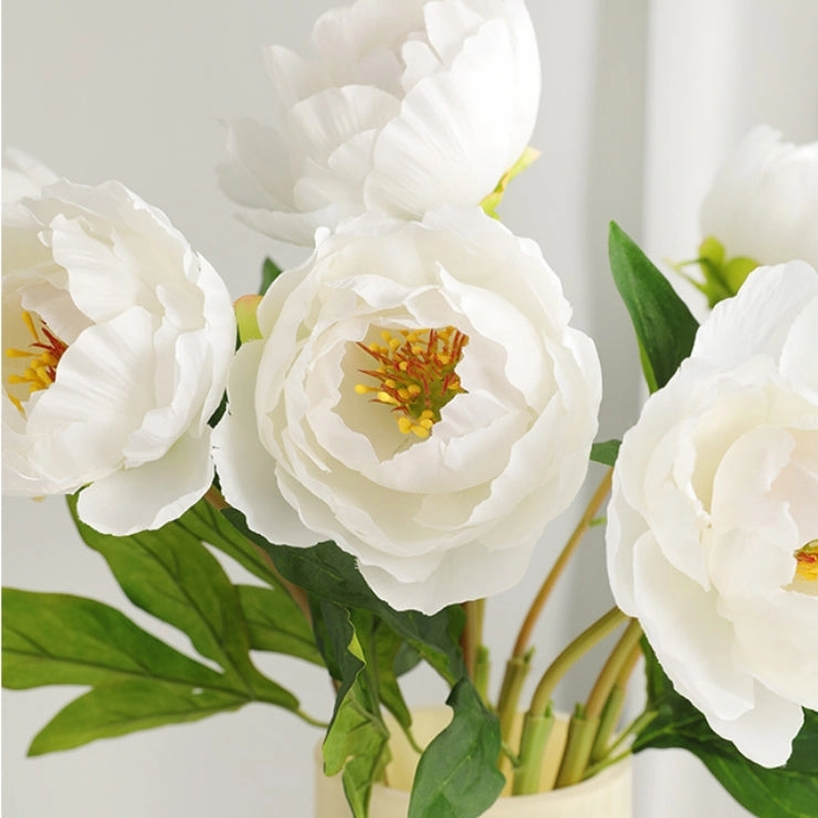 Peony Single Heads Artificial Flower White PEONY0009