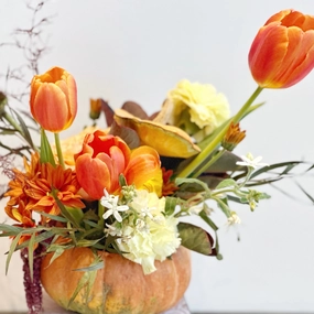 Petite Floral Pumpkin,dried artificial flower