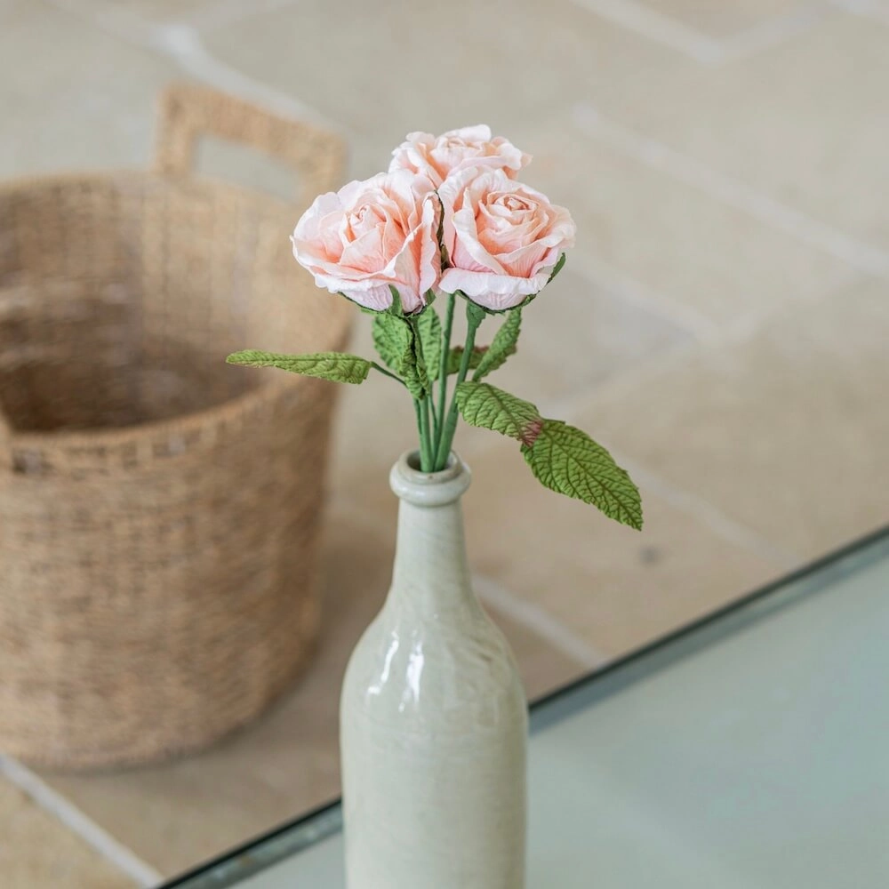 Petite Rose Lady en papier champagne