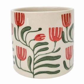 Pilbra Planter Green & Red,terracotta plant pot