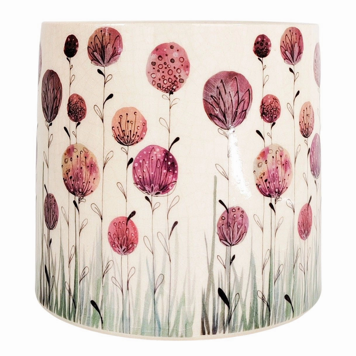 Pink Flower Planter,terracotta plant pot