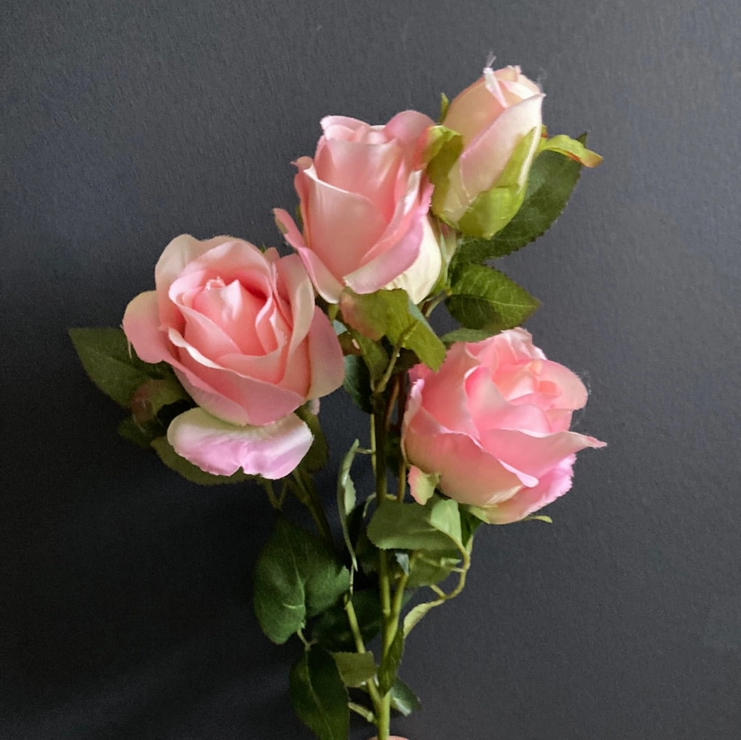 Pink Spray American Rose artificial flower bouquet  