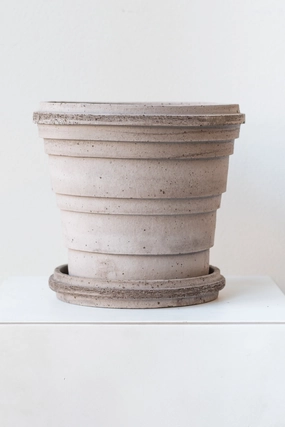 Planets Saturn Grey Pot & Saucer Grey 6.3,indoor flower container