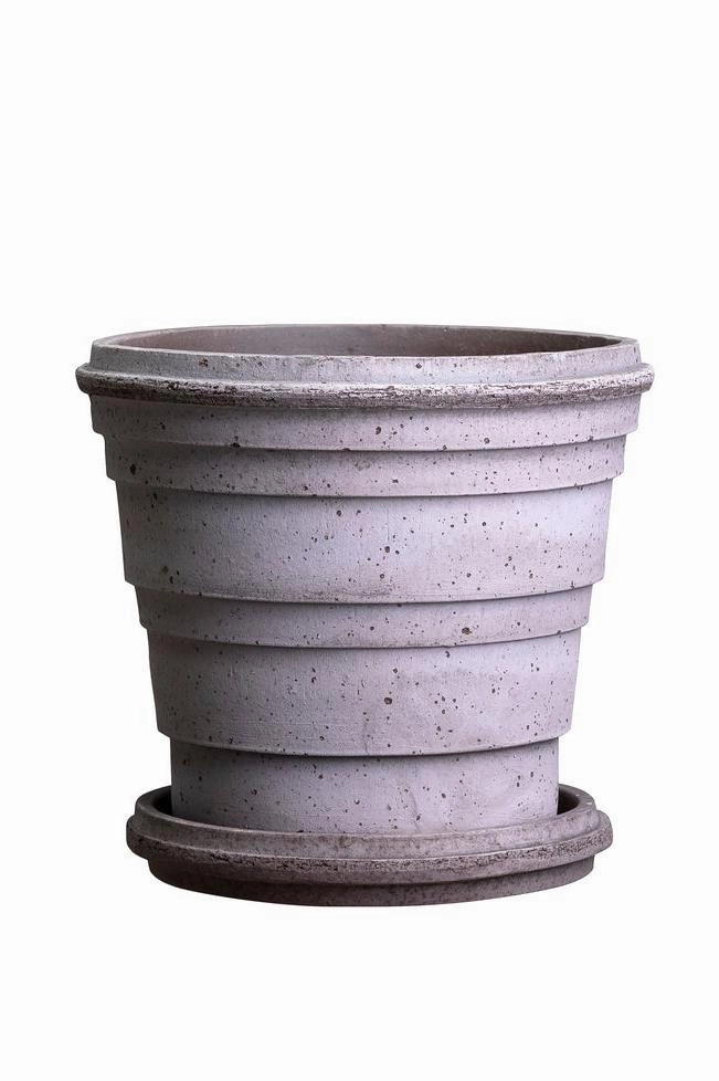 Planets Saturn Grey Pot & Saucer Grey 6.3