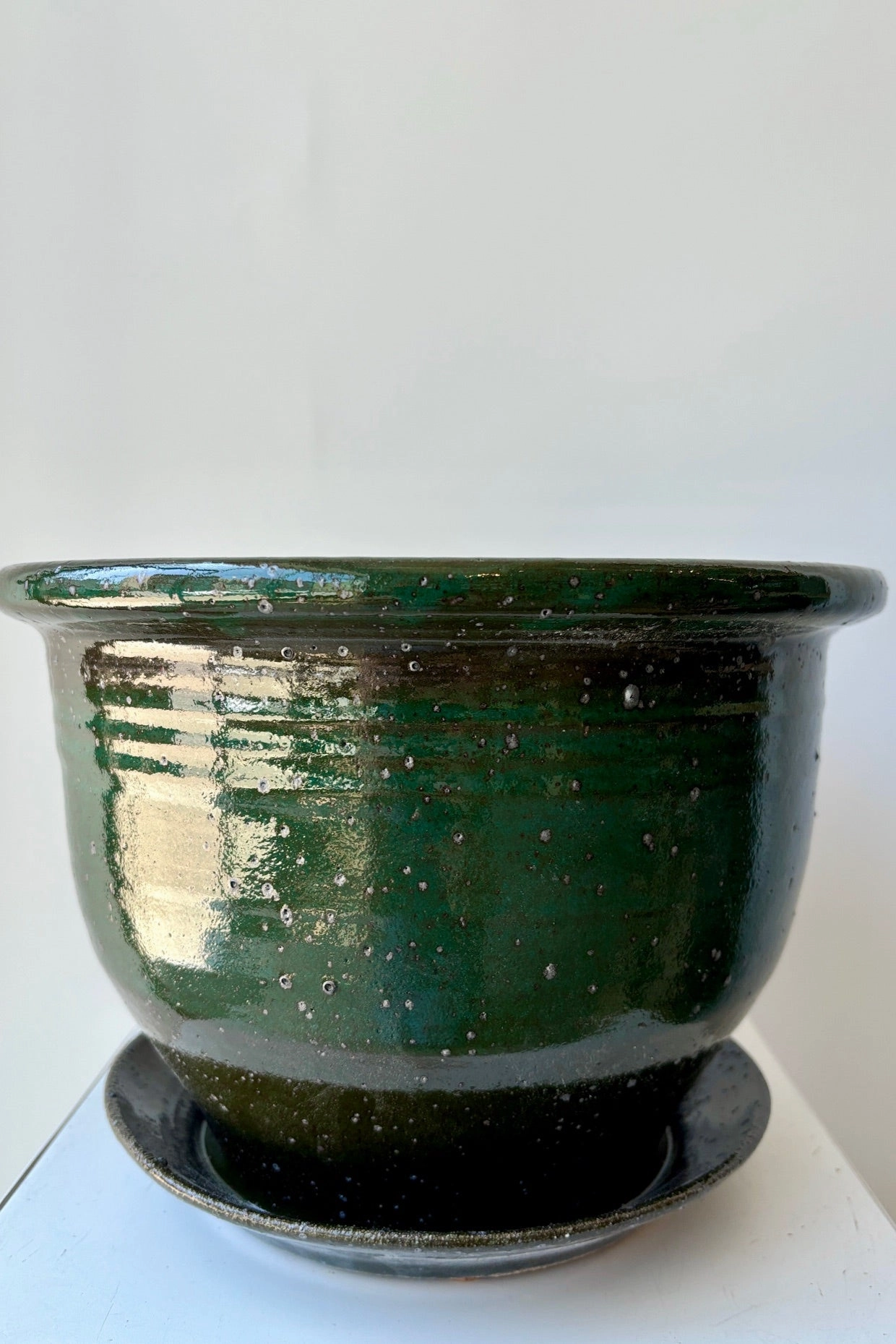 Planter Jade Green Glaze 8",indoor flower container
