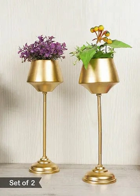 Planter with Stand (Wine Shape) - Set of 2,plant shelf accessories