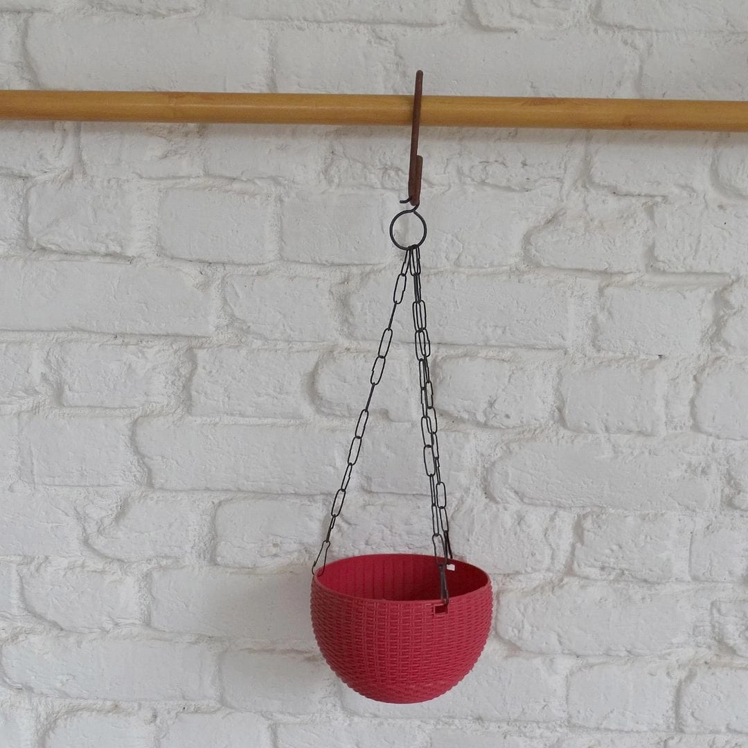 Plastic Rattan hanging Pot, Dia-7 Inch