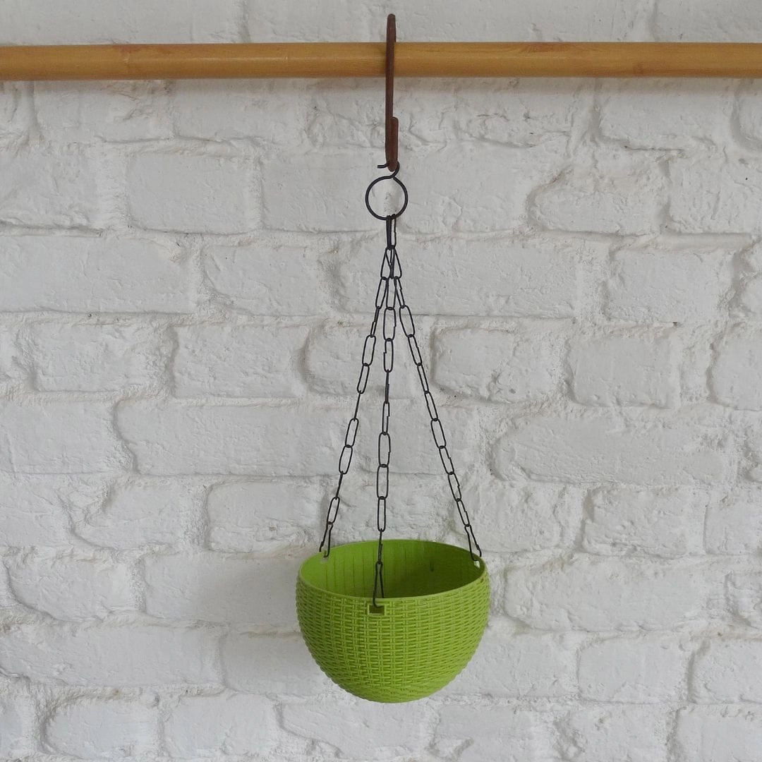 Plastic Rattan hanging Pot, Dia-7 Inch