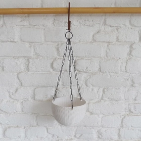 Plastic Rattan hanging Pot, Dia-7 Inch,hanging suspension frame