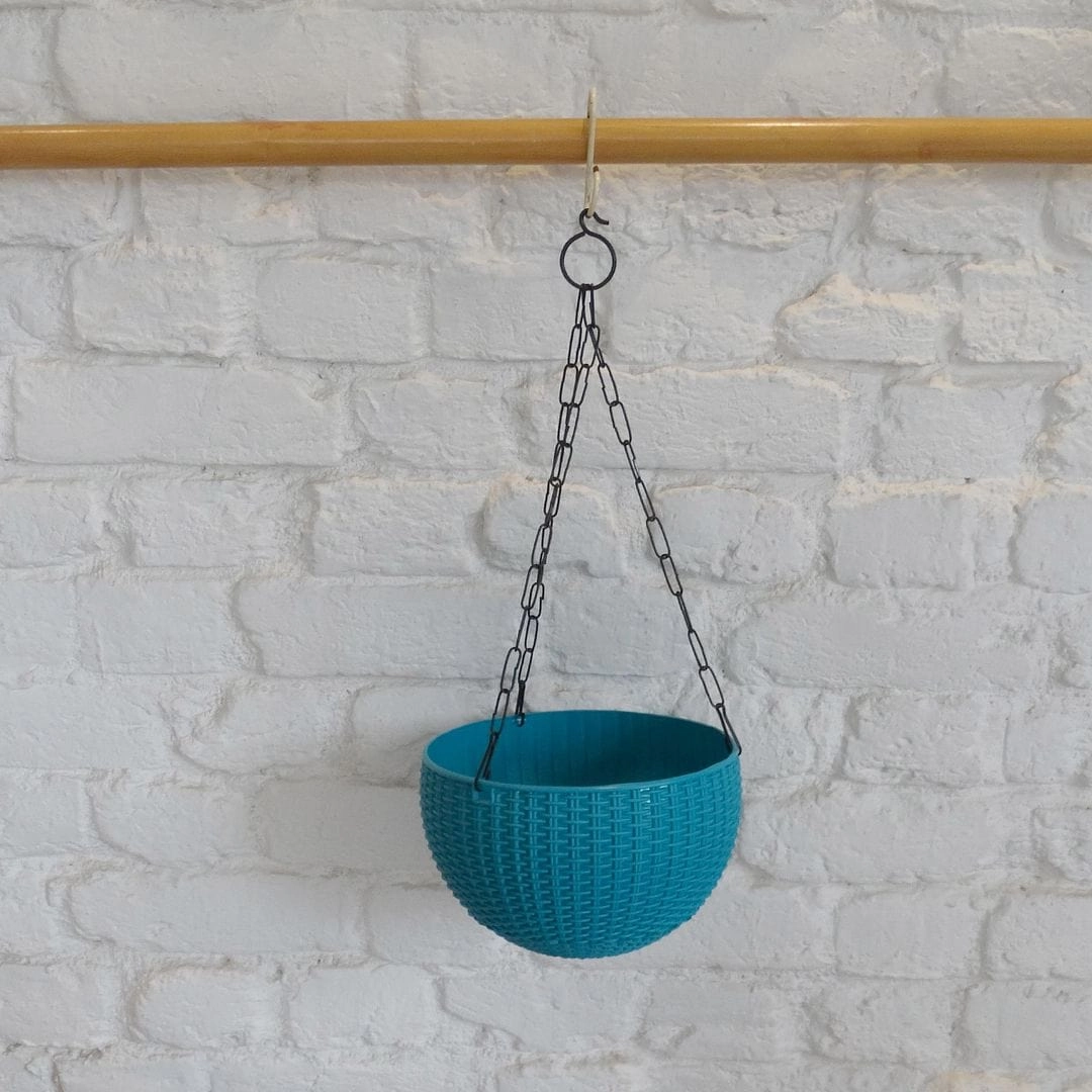 Plastic Rattan Hanging Pot, Dia 8.2 Inch,hanging suspension frame