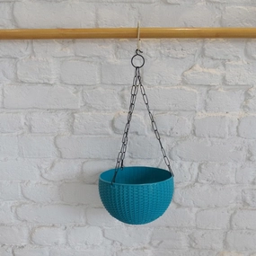 Plastic Rattan Hanging Pot, Dia 8.2 Inch,hanging suspension frame
