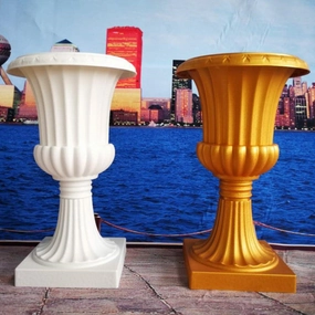 Plastic Tall Urn Gold,aesthetic flower vase