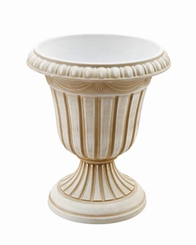 Plastic Tall urn (L)bowl 18 h cream white,aesthetic flower vase