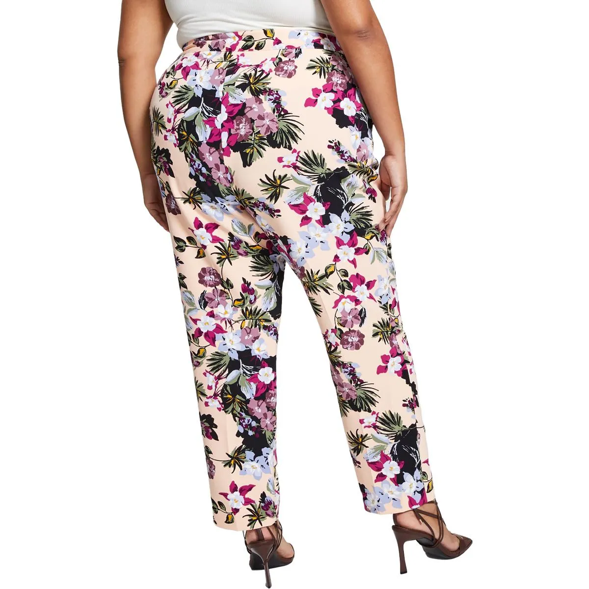 Plus Damen High-Rise Blumen-Skinnyhose
