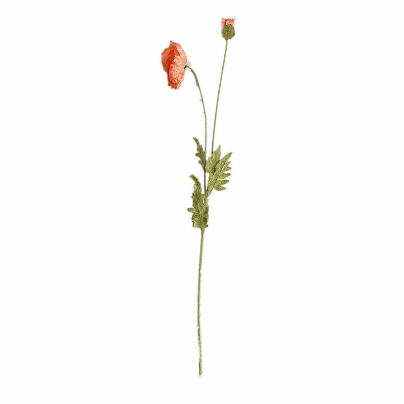 Poppy 105CM Artificial Silk Flowers Stem Yellow 001