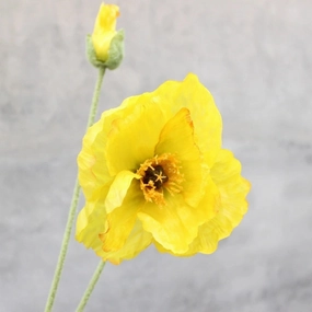 Poppy 105CM Artificial Silk Flowers Stem Yellow 001,dried artificial flower