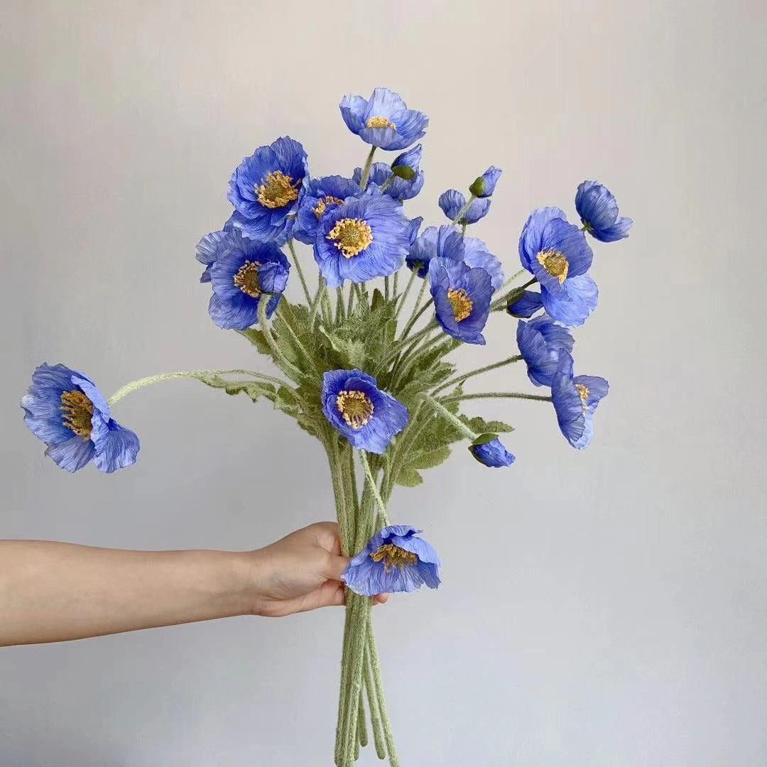 Poppy Artificial Silk Flowers Stem POPPY005-012