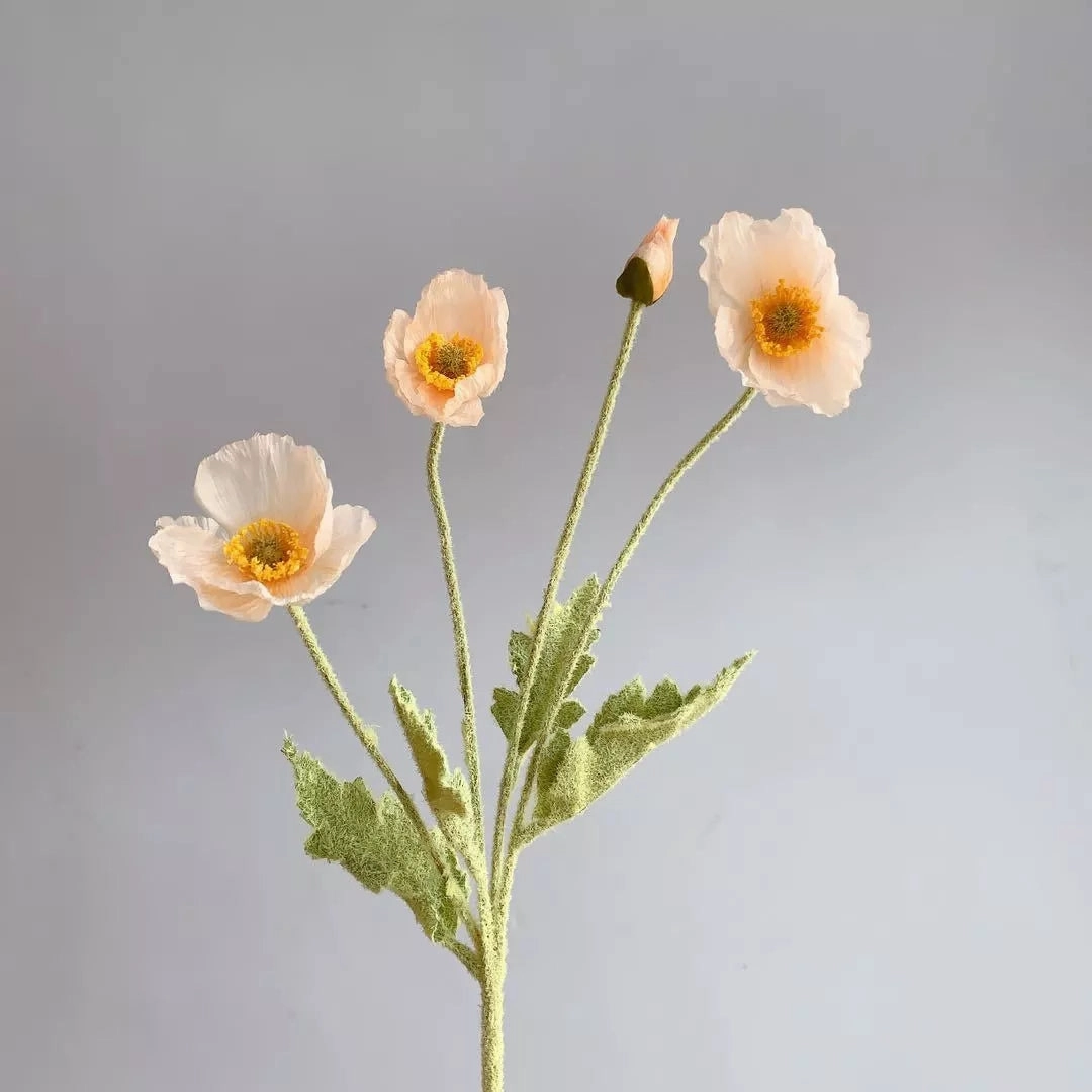 Poppy Artificial Silk Flowers Stem POPPY005-012
