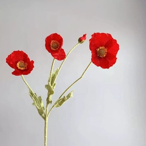Poppy Artificial Silk Flowers Stem POPPY005-012,dried artificial flower