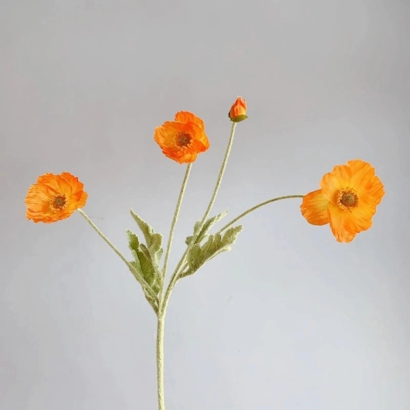Poppy Artificial Silk Flowers Stem POPPY005-012