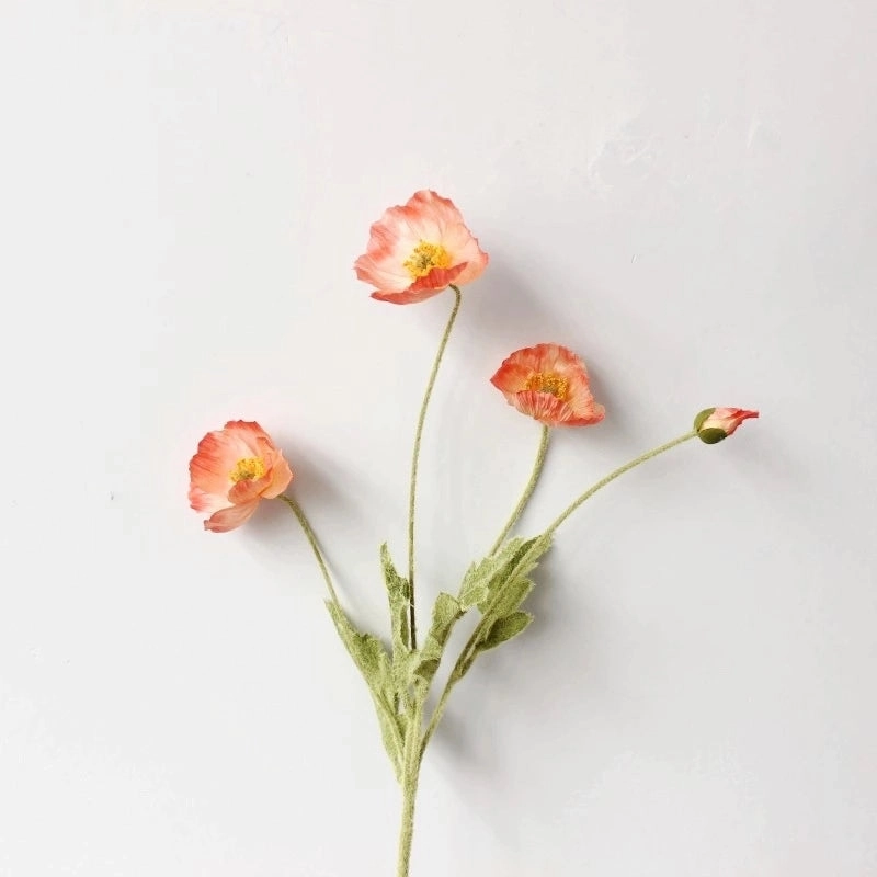 Poppy Artificial Silk Flowers Stem POPPY005-012