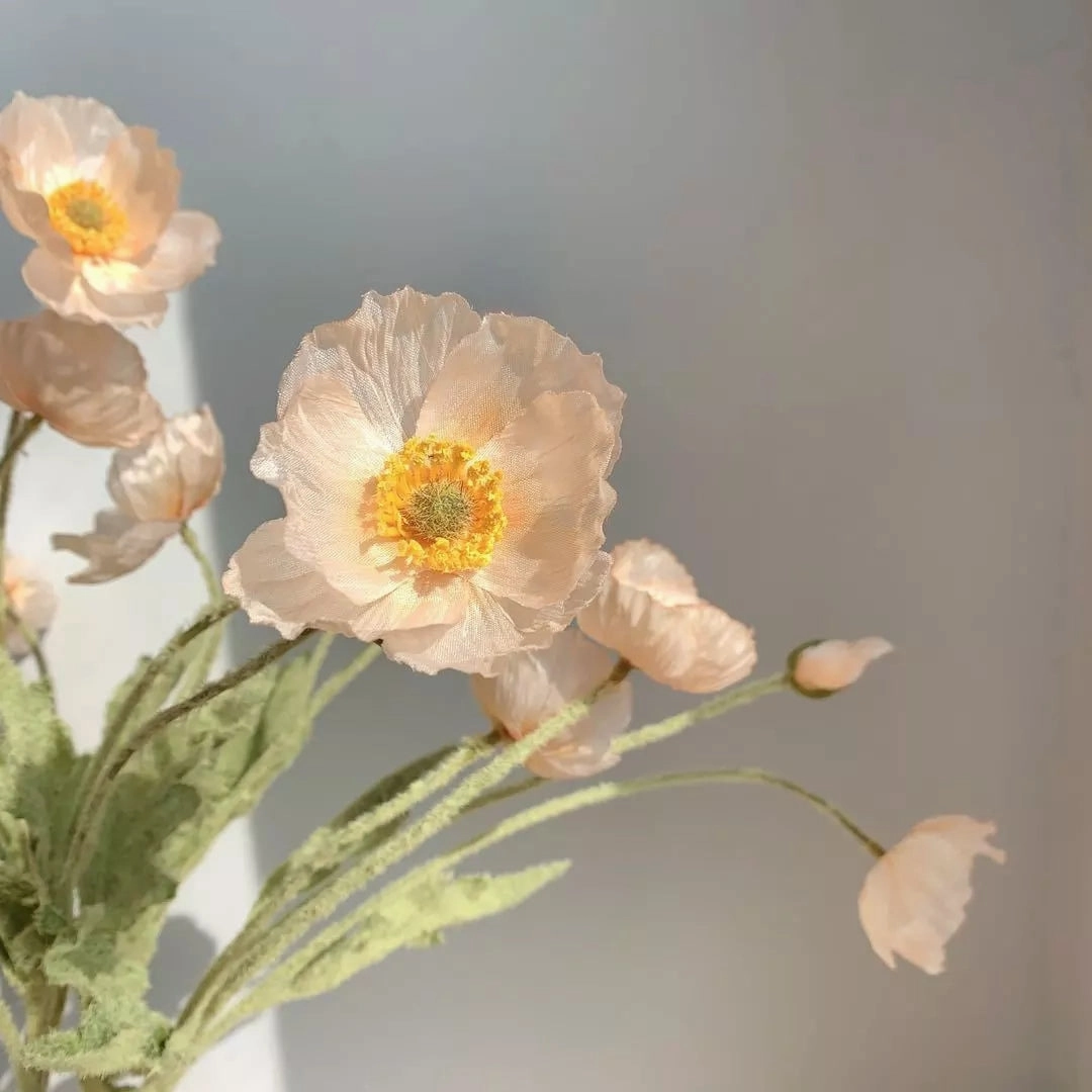 Poppy Artificial Silk Flowers Stem POPPY005-012