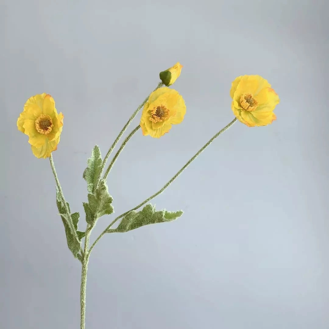 Poppy Artificial Silk Flowers Stem POPPY005-012