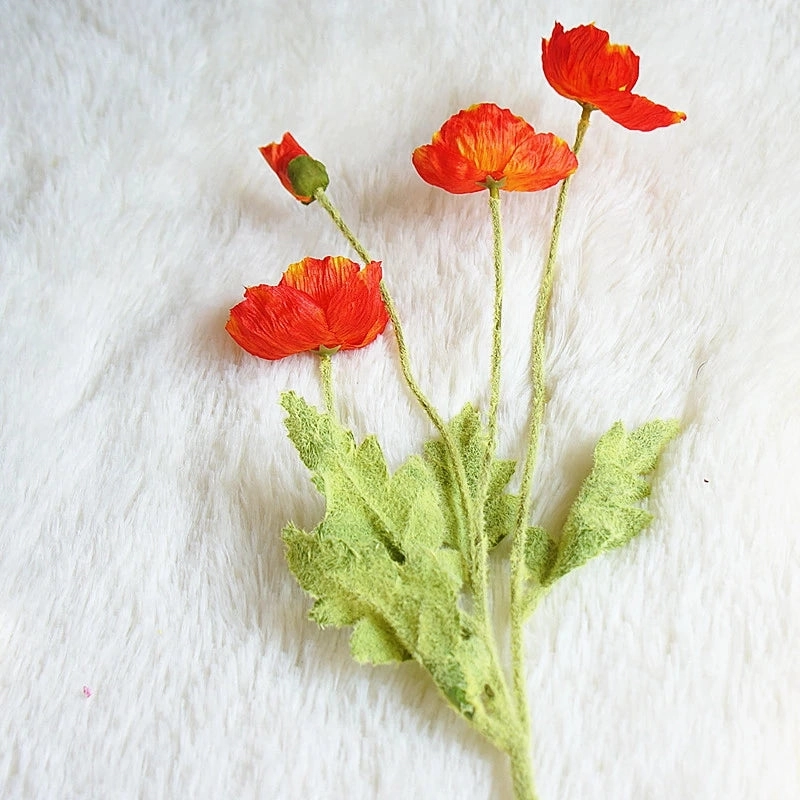 Poppy Artificial Silk Flowers Stem POPPY005-012