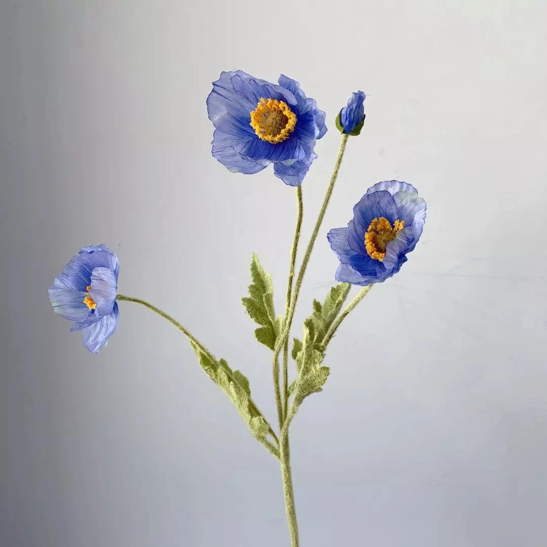 Poppy Artificial Silk Flowers Stem POPPY005-012