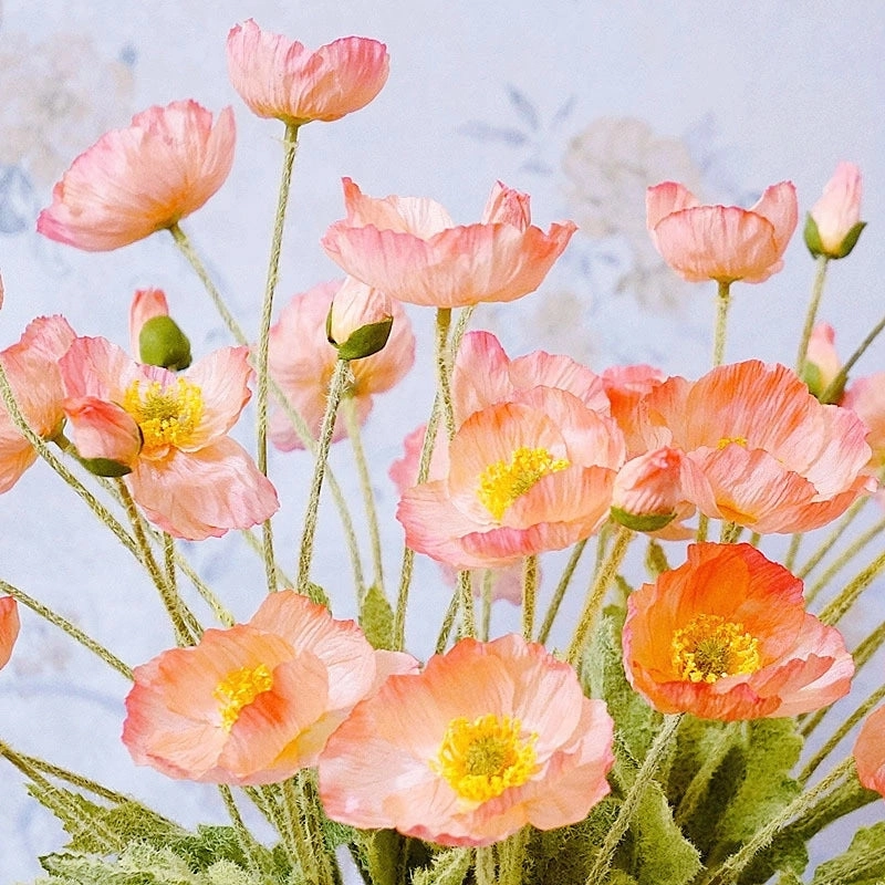 Poppy Artificial Silk Flowers Stem POPPY005-012