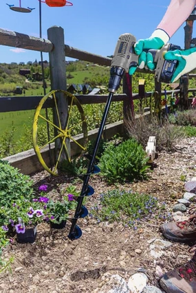 Pot & Post Hole Auger (3" x 24"),potted plant decor