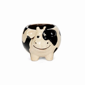 Pot Cow Sitting,terracotta plant pot