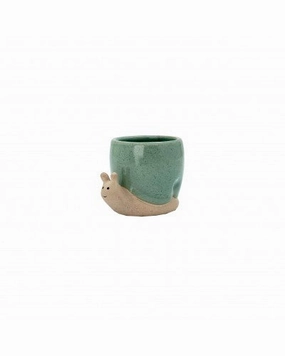 Pot Snail Deco Green,terracotta plant pot