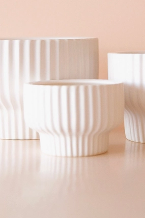 Presley Pedestal Planter White 5.5",indoor flower container