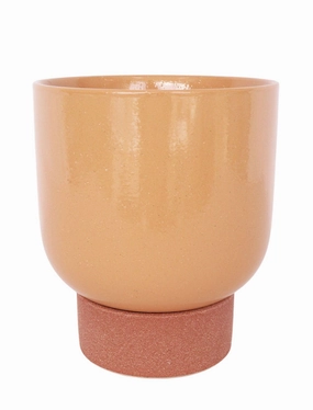 Prim Tall Planter with Saucer Peach,terracotta plant pot