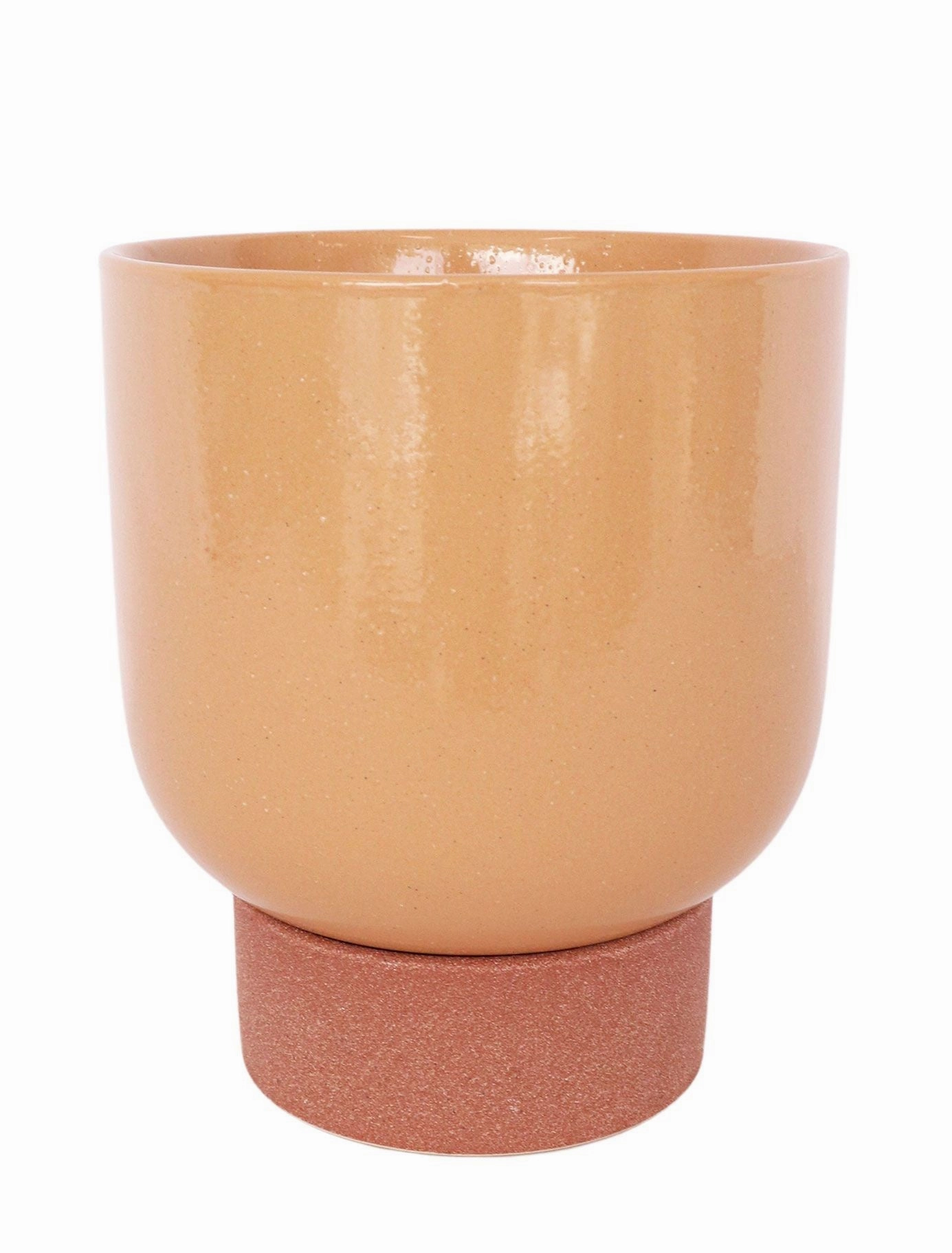 Prim Tall Planter with Saucer Peach,terracotta plant pot