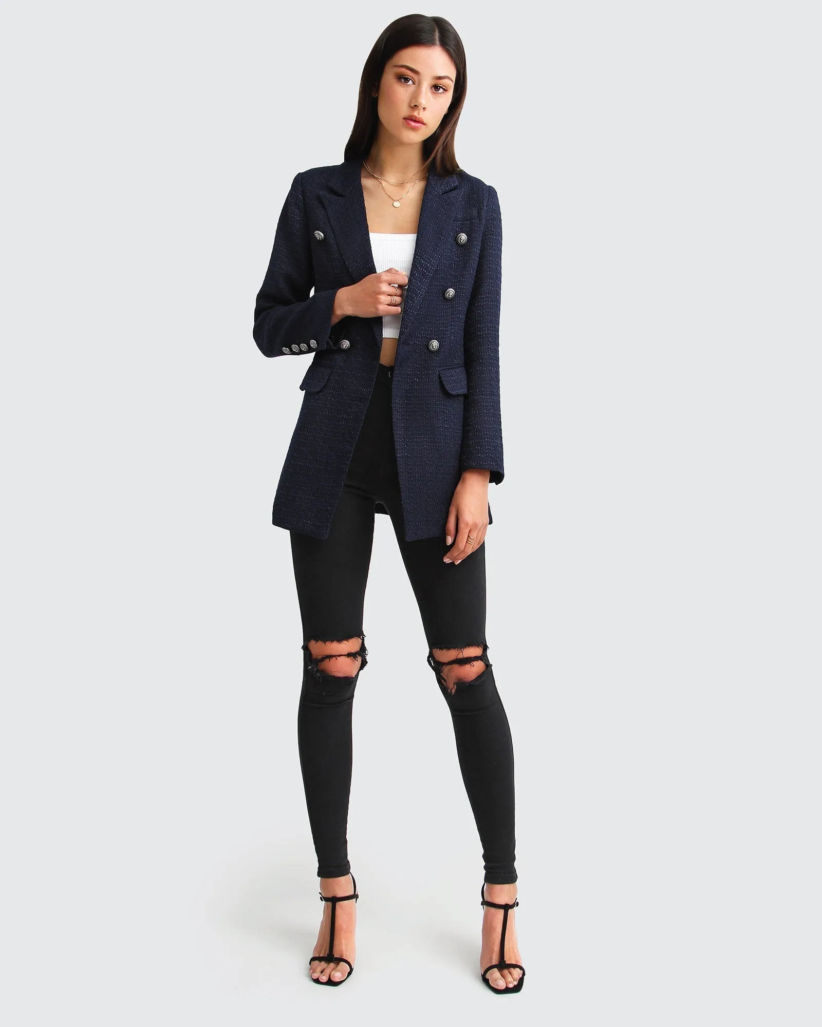 Prinzessin Polina Strukturierter Web-Blazer - Marine