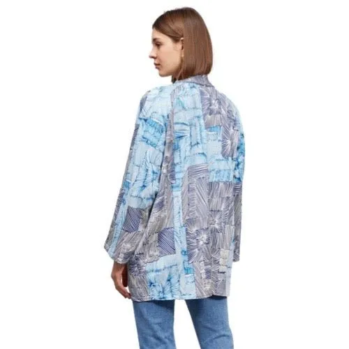BEDRUCKTER BLAZER MIT OFFENER FRONT