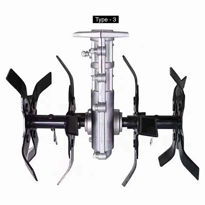 Prithvi Power Heavy Rotavator Tiller Weeder Attachment with 9 Spline/Teeth For Brush Cutter Grass Cutter (Type 3, 28mm)