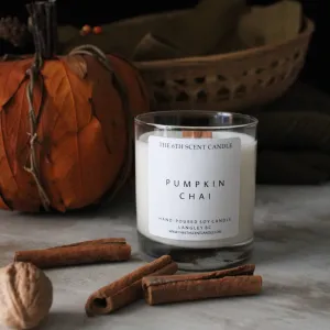 PUMPKIN CHAI SOY CANDLE,faux bloom stem 