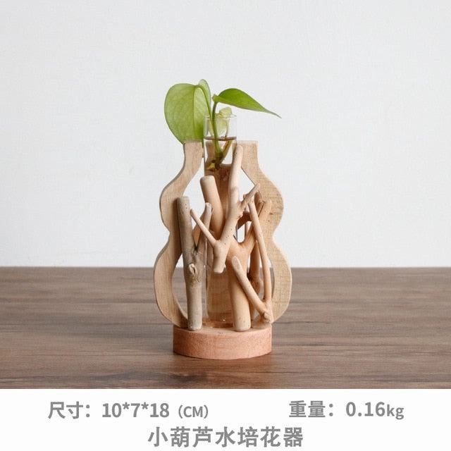 Pure Handwork Wooden Vase Decorated