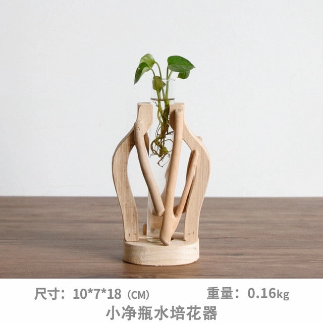 Pure Handwork Wooden Vase Decorated