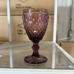 Purple Color diamond drinking Glass drinkware cup goblet,aesthetic flower vase