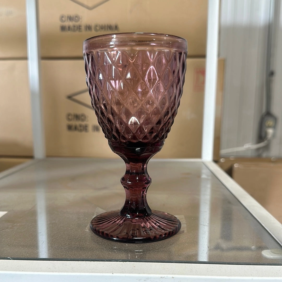 Purple Color diamond drinking Glass drinkware cup goblet,aesthetic flower vase