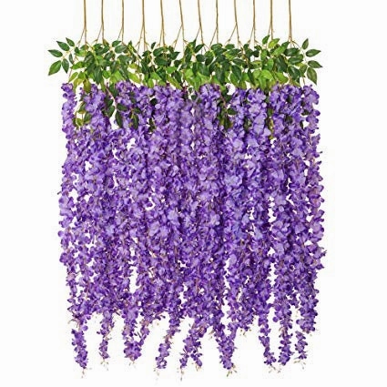 Purple hanging wisteria FLOWER LONG GARLAND WISTERIA artificial flower bouquet  